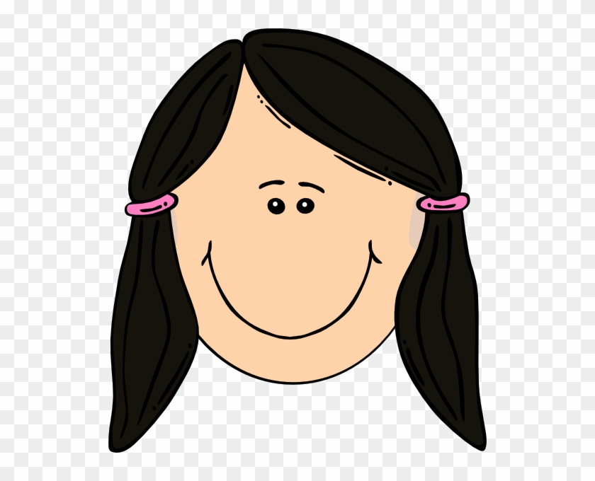 This Free Clip Arts Design Of Smiling Dark Hair Girl - Cartoon Girl With Black Hair #1002548
