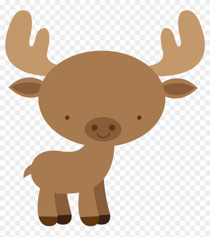 Baby Woodland Animals Clip Art Moose 838783 - Baby Moose Clipart #1002686