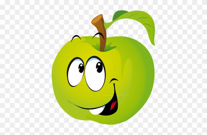 Apple Fruit Clipart Catoon - Smiley Fruit Clipart #1002797