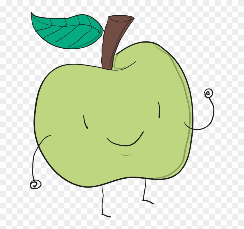 Apple Manzana Verde Green Drawing - Cartoon #1002803