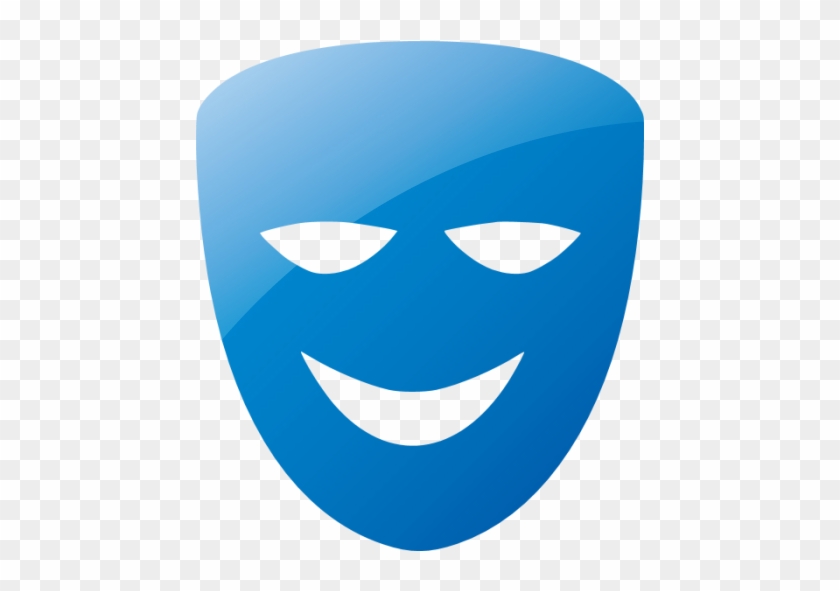 Web 2 Blue Comedy Mask Icon - Mask Icon Blue #1002880