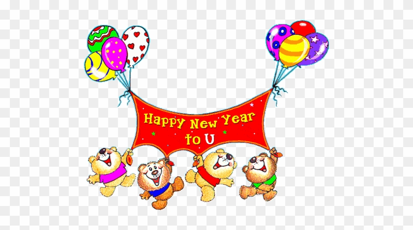 Love New Year E-cards Free Download - Happy New Year 2018 Gif Cartoon #1002946