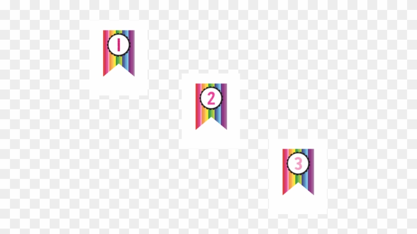 Happy Rainbow Banner Numbers - Circle #1002980