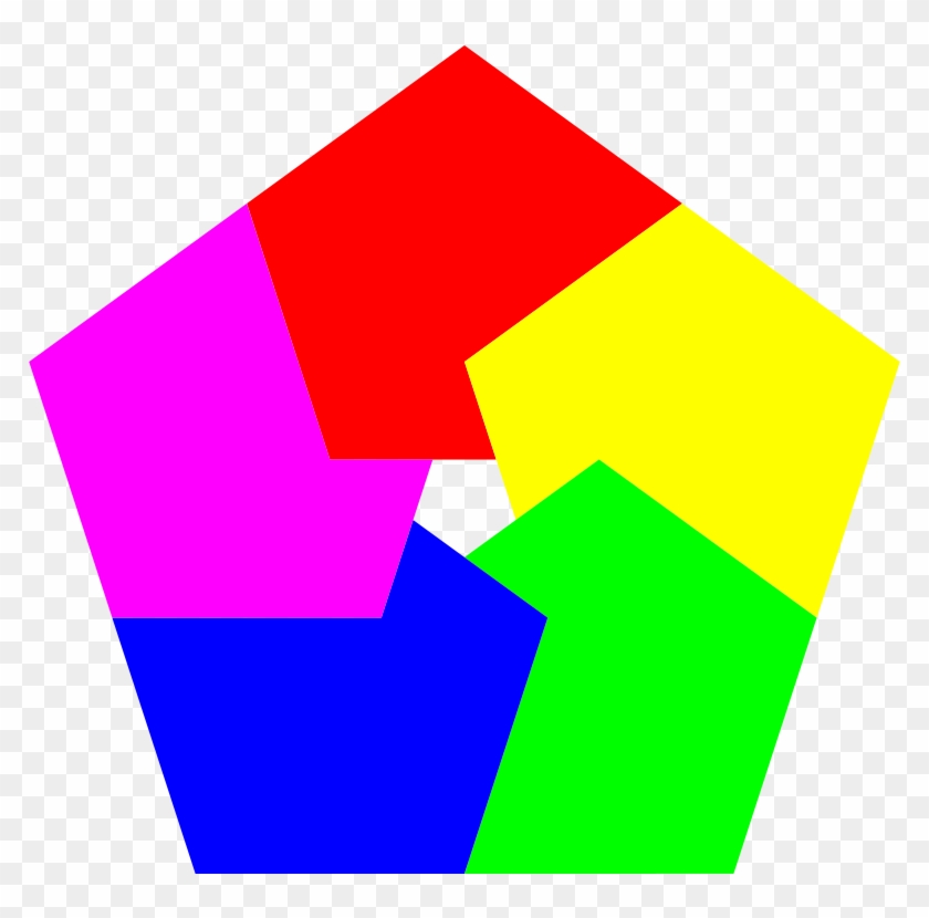 Donut 5 Colors - Pentagon Clipart #1003303