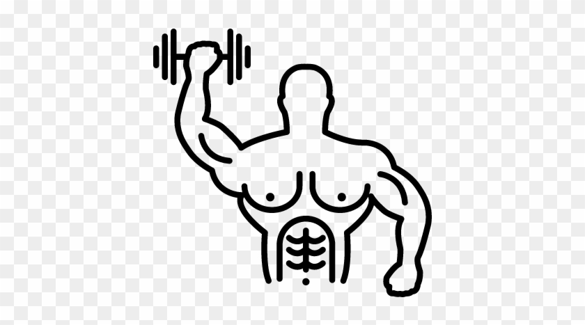 Muscular Male Gymnast Rising A Dumbbell Vector - Dumbbell Logo #1003347