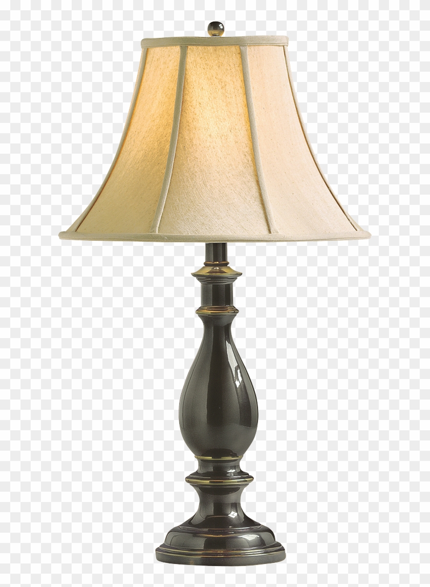 French Bronze 29" Table Lamp With Light Caramel Shade - Lamp With Transparent Background #1003392