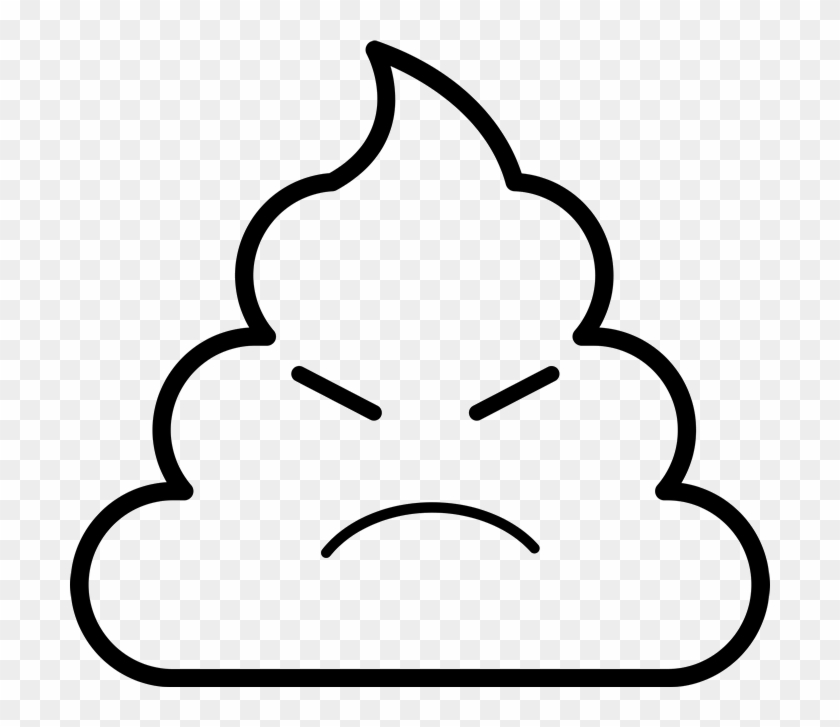 Angry Poop Emoji Rubber Stamp - Draw A Poop Emoji #1003398