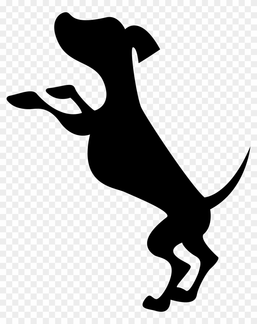 Small Dog Silhouette Standing On His Back Paws Comments - Dog Standing Icon #1003483