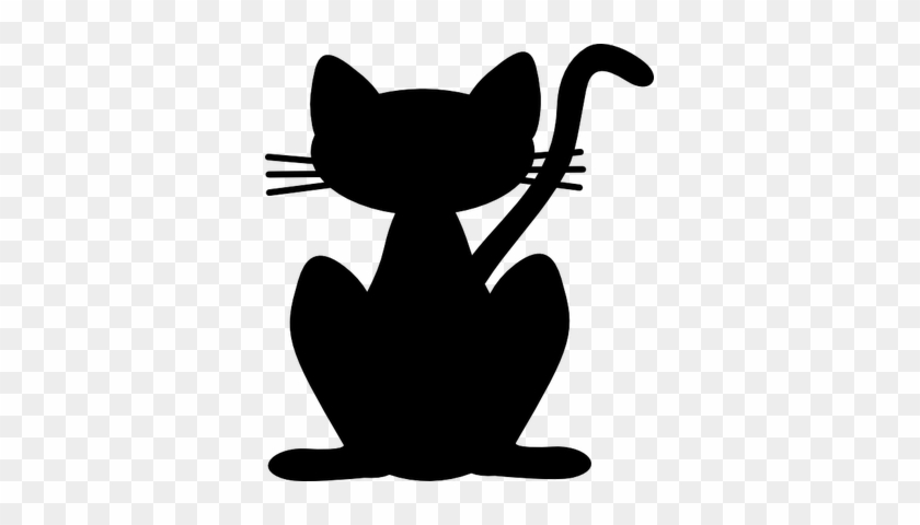 Cat Face Silhouette - Black Cat Silhouette #1003637