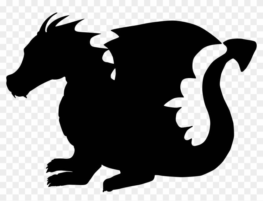 Onlinelabels Clip Art - Cute Dragon Silhouette #1003659