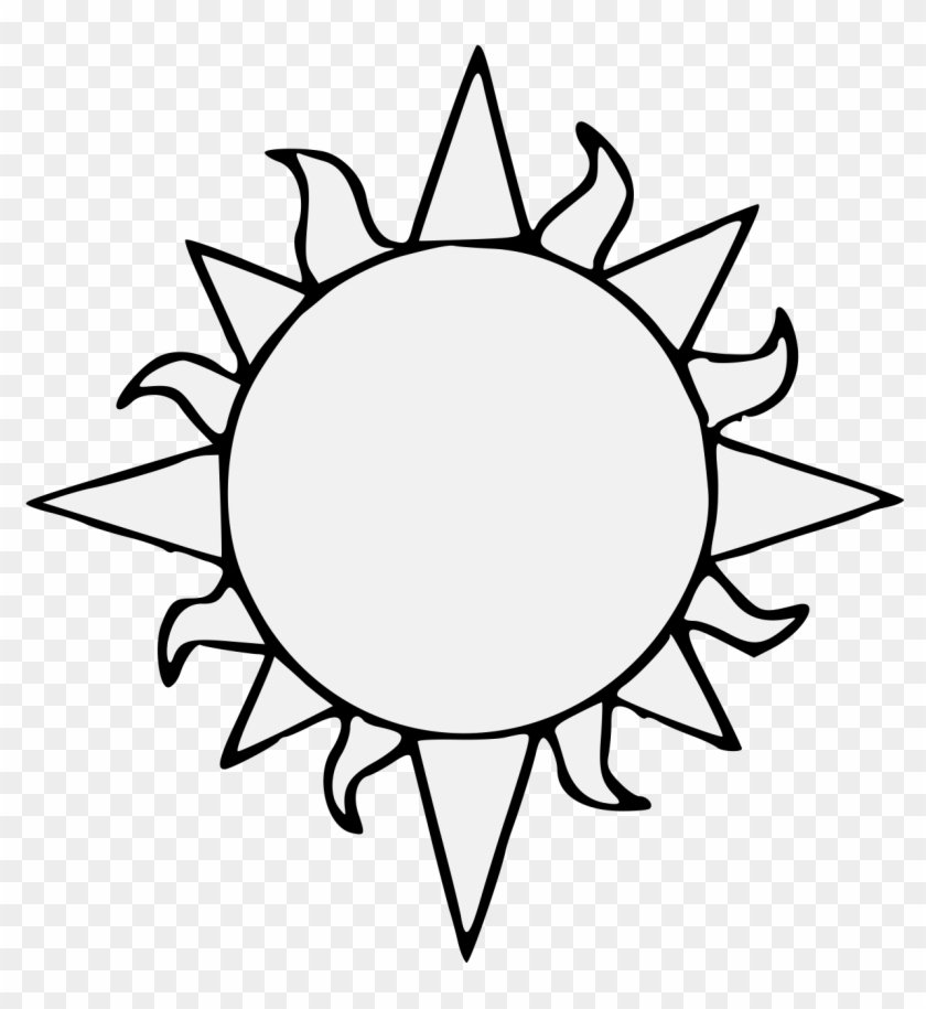 Clipart Happy Sun - Outline Sun Clipart Black And White #1003708