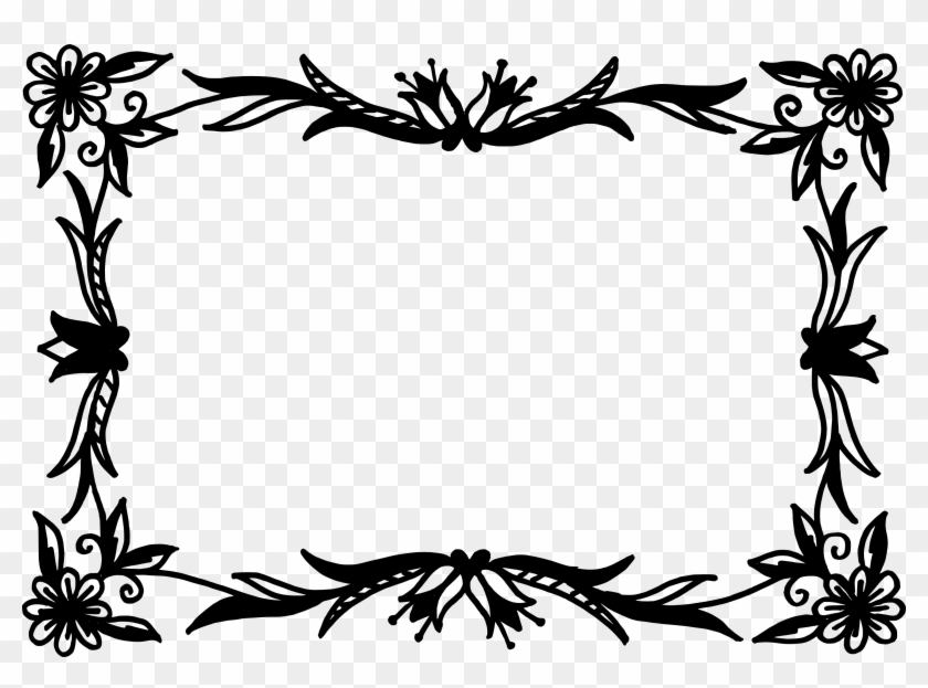 Flower Picture Frames Clip Art - Black And White Png Flower #1003997