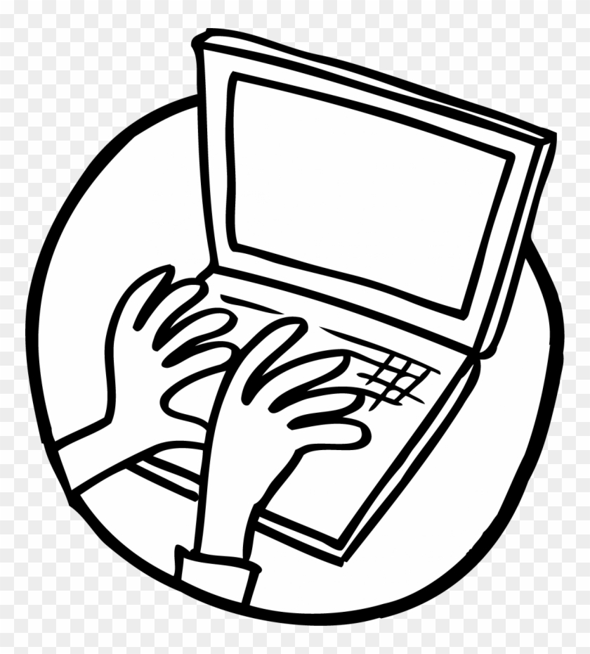 Laptop In Use - Laptop Drawing Png #1004022