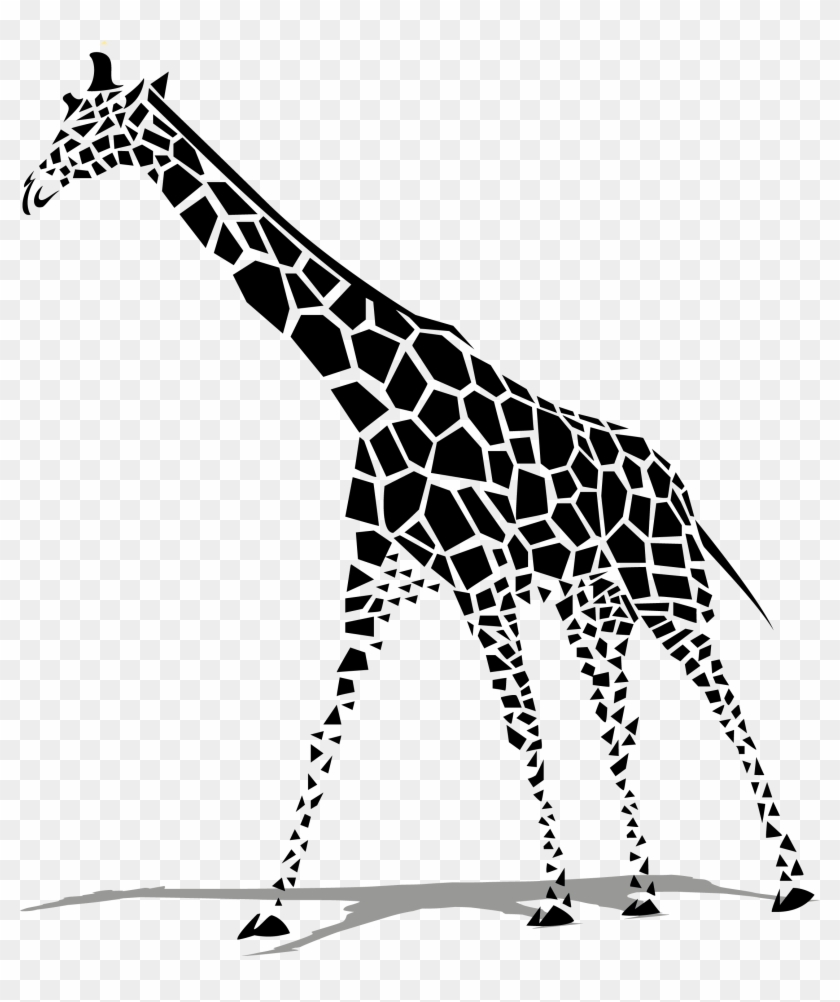 Zebra Clipart Giraffe - Black And White Giraffe #1004069