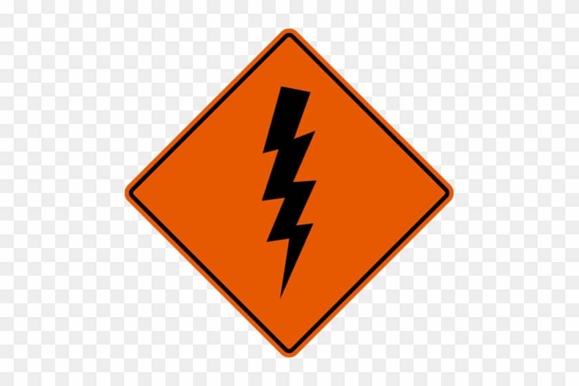 Overhead Wires - Road Closed Ahead Sign #1004188