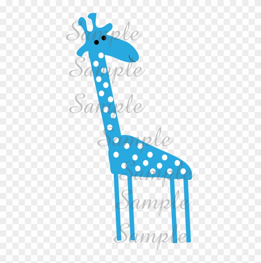 Giraffe Clipart Blue Giraffe - Clip Art #1004225