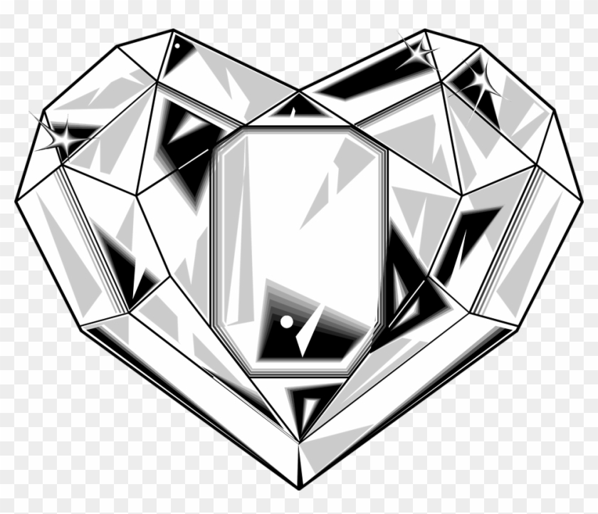 Diamond Heart Clipart - Heart Shaped Diamond #1004245