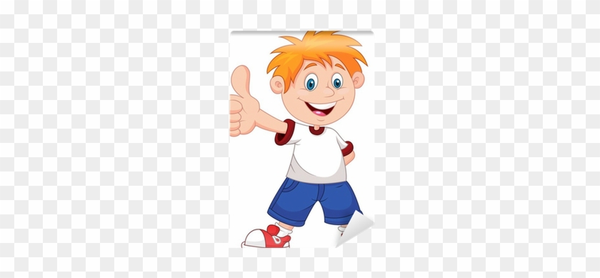 Cartoon Boy Giving You Thumbs Up Wall Mural • Pixers® - Cartoon Boy Thumbs Up #1004479