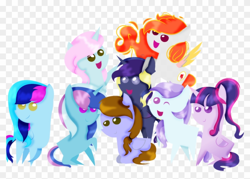 Mlp Chibi Group Shooting Stars By Cloudilicious - Mlp Chibi Group Base #1004635