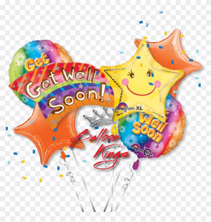 Get Well Soon Shooting Star Bouquet - Get Well Shooting Star Foil Balloon #1004648