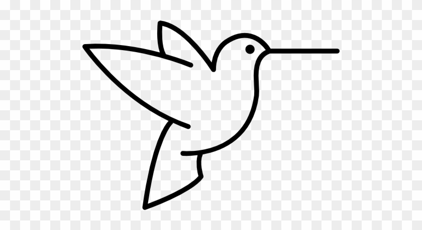 Humming Bird Outline From Side View Free Icon - Contorno De Figuras De Animales #1004663
