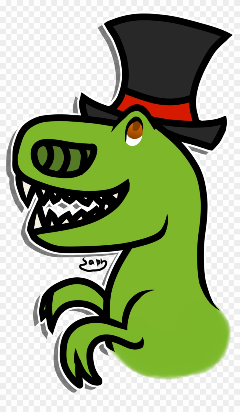 T-rex Top Hat By Saphushia - T Rex With A Hat #1004776