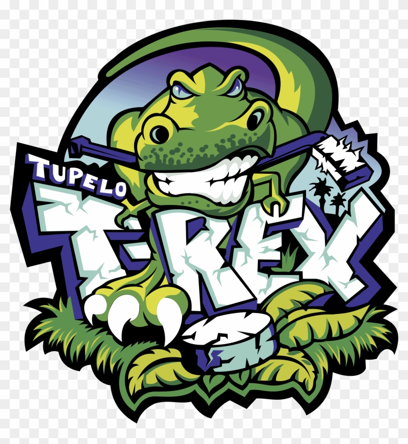 Tupelo T Rex Logo Black And White - T Rex Logo Vector #1004837