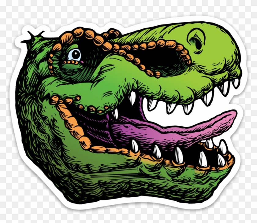 Image Of T-rex Head Sticker - Cartoon T Rex Head #1004839