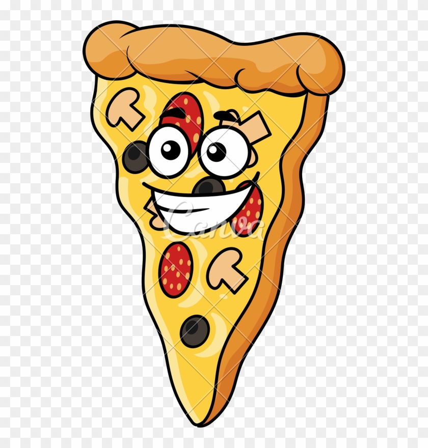 Cute Slice Of Cartoon Pizza - Pizza Cartoon Face #1004893