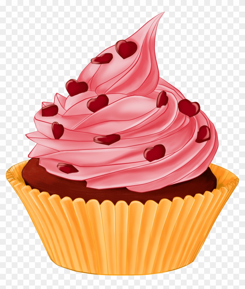 Cupcake Red Velvet Cake Milk Drawing Illustration - Cupcake Png #1004894