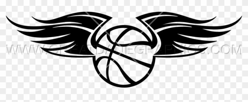 Basketball Wings - Basketball With Wings Black And White #1004936