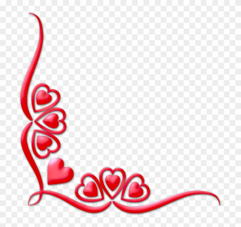 Valentine's Day Heart Free Content Clip Art - Heart Corner Border Png #1005045