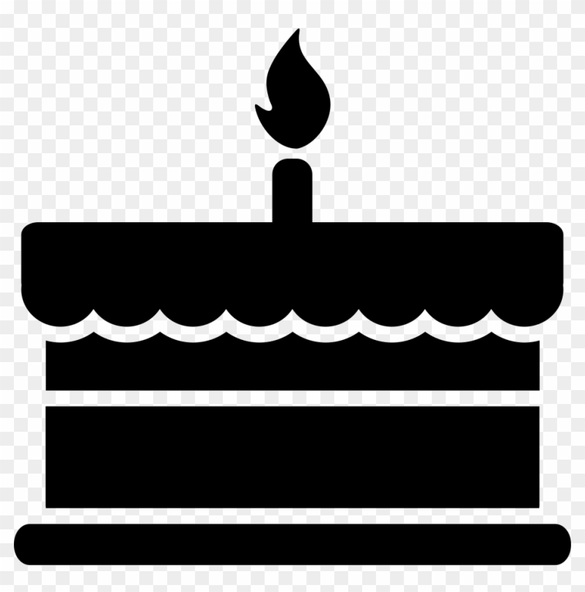 Birthday Cake With One Burning Candle Comments - Cake Black Png #1005536