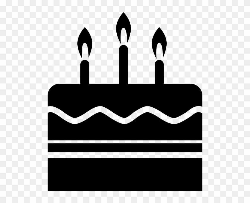 Birthday Cake Rubber Stamp - Birthday Cake Icon Black And White #1005539