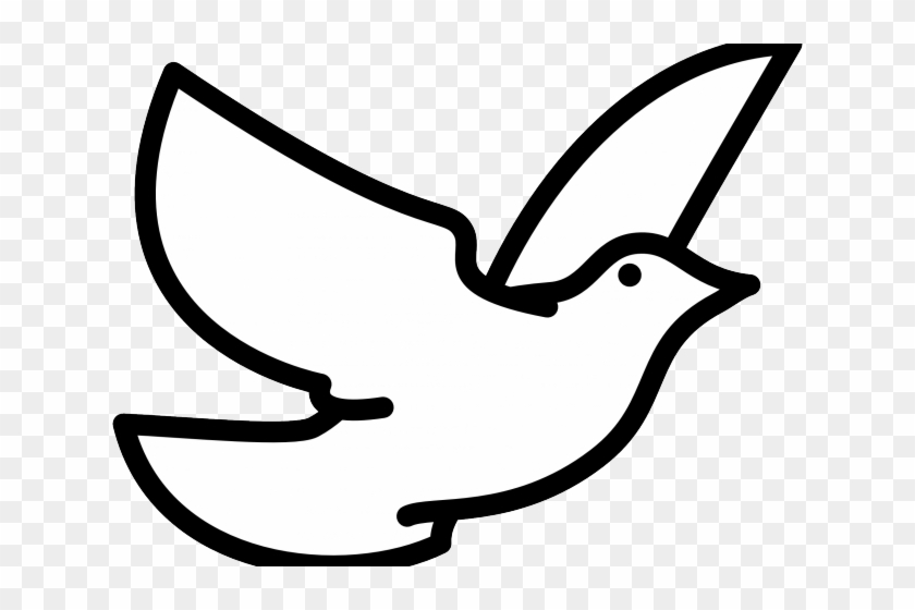 Peace Dove Clipart Colouring - Bird Clipart Black And White #1005774