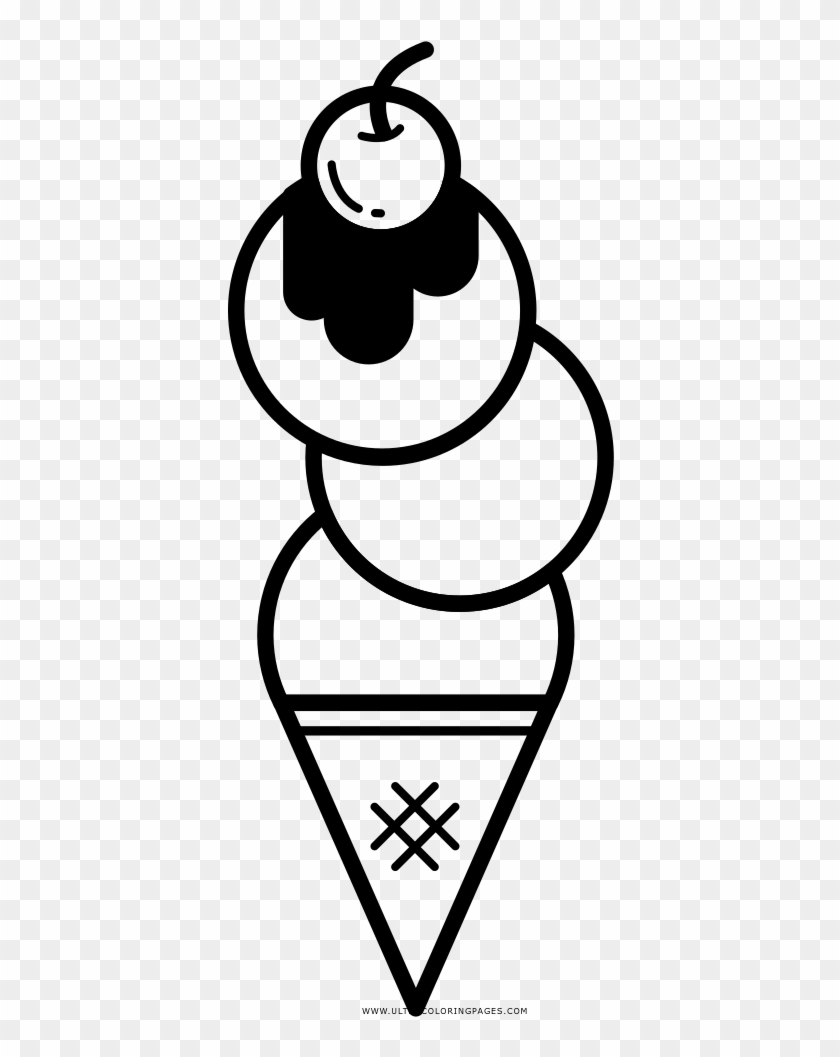 Ice Cream Cone Coloring Page - Desenho De Copo Sorvete Para Colorir #1005787