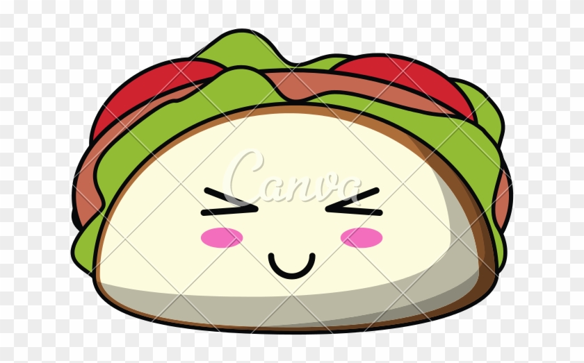 Kawaii Taco Mexican Food Icon - Refresco Kawaii #1005828