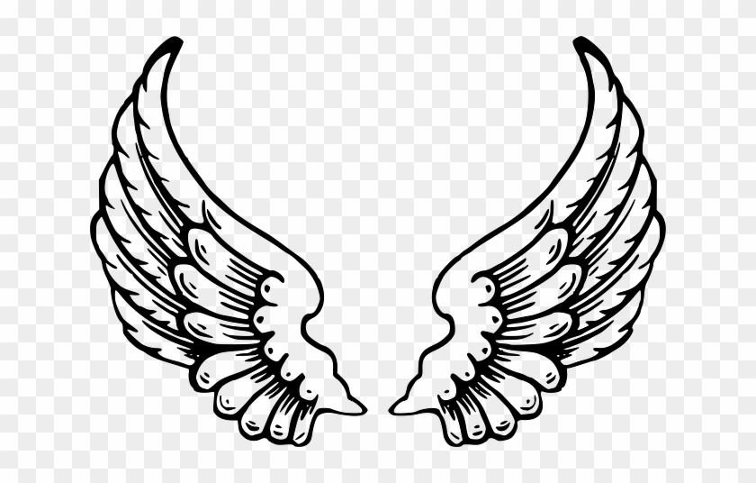 Line Drawings Of Angels - Angel Wings Cut Out #1005931