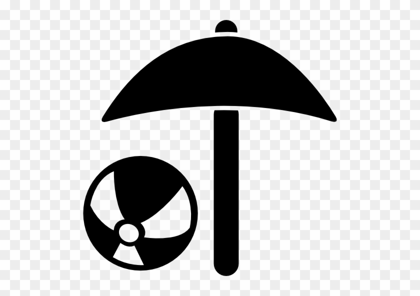 Beach Umbrella And Beach Ball Free Icon - Beach Umbrella Icon #1005943