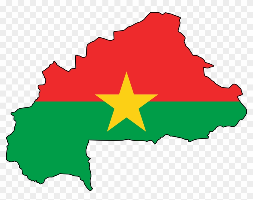 Miss Teen Africa Burkina Faso - Burkina Faso Map With Flag #1006012