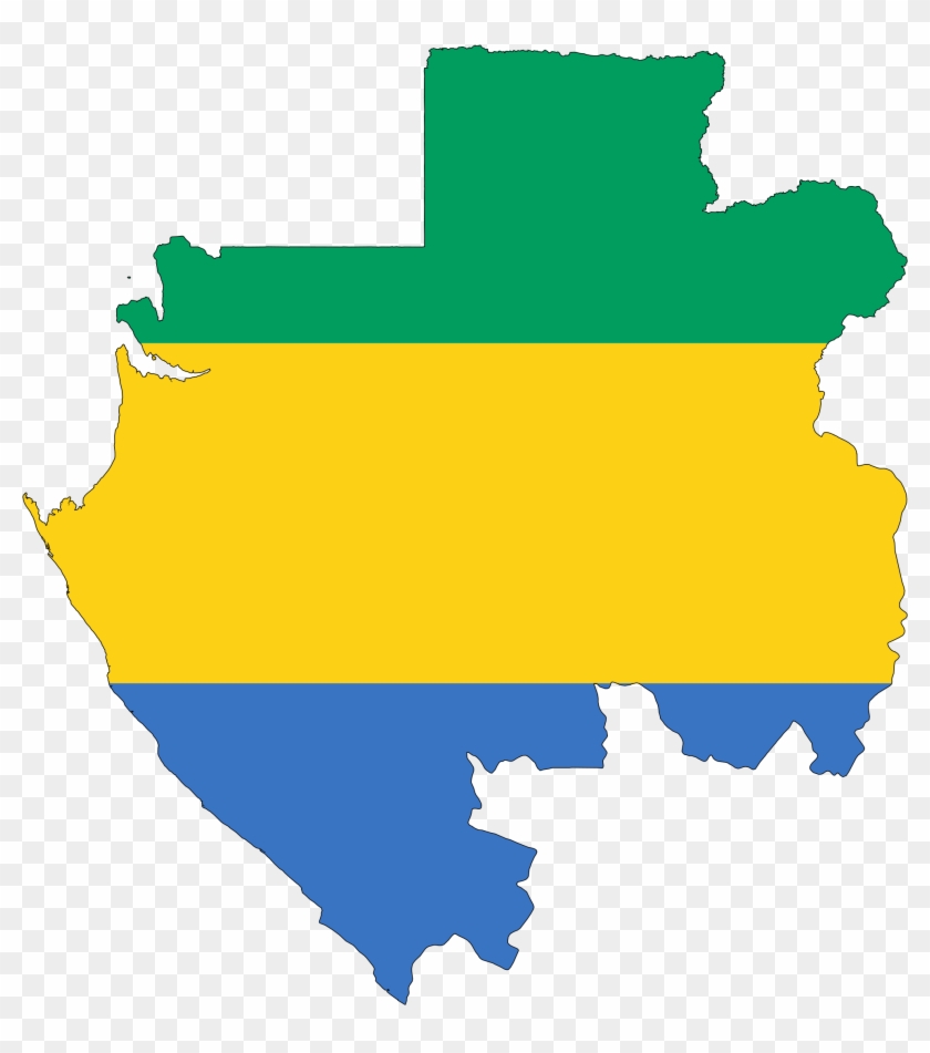 Gabon Flag Map Large Map - Map Of Gabon Provinces #1006034