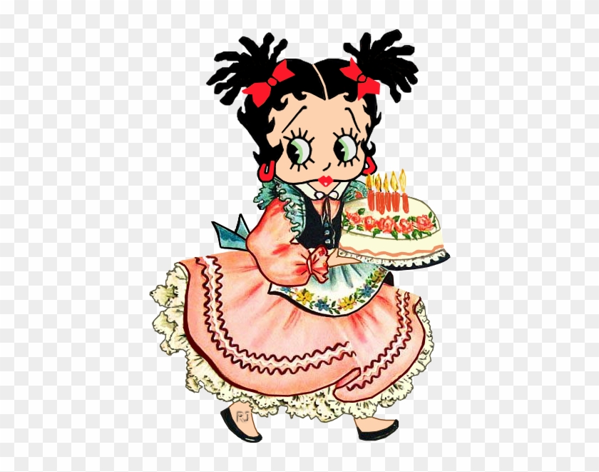Birthday Cake Little Betty - Vintage Birthday Clip Art #1006065