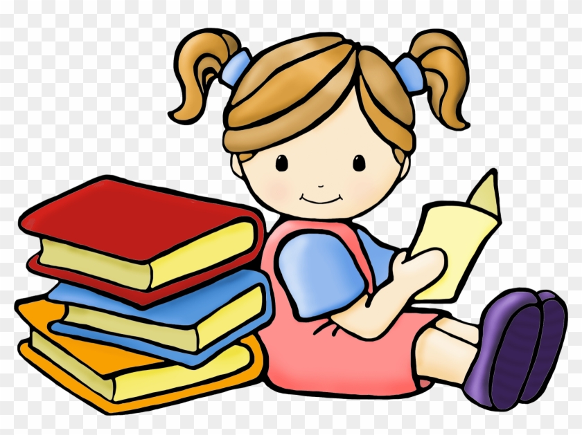 Writing Cliparts Girls 2 - Child Reading Clipart #1006165