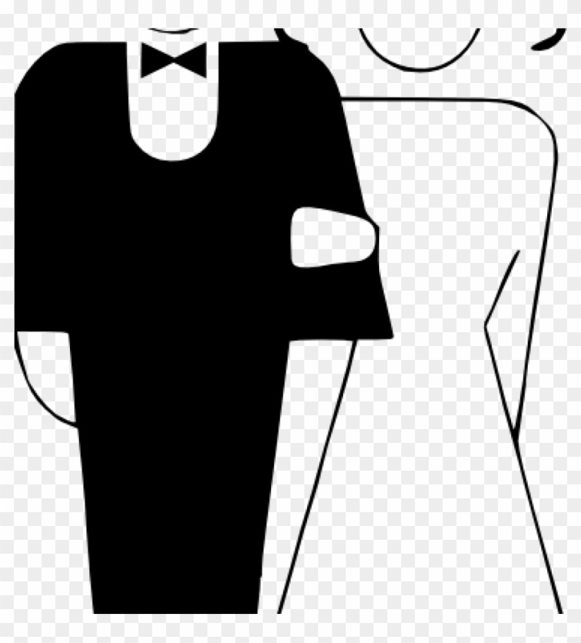 Wedding Clipart Black And White Heart Clipart Hatenylo - Bride And Groom Clip Art #1006281