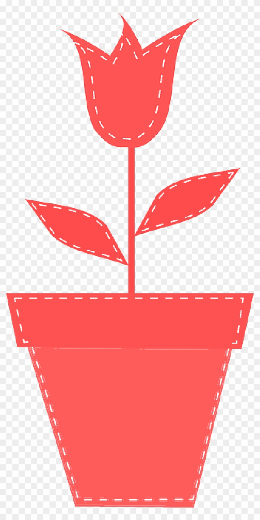 Green, Leaf, Flower, Orange, Pink, Spring, Pot, Easter - Gambar Bunga Dalam Pot Animasi #1006341