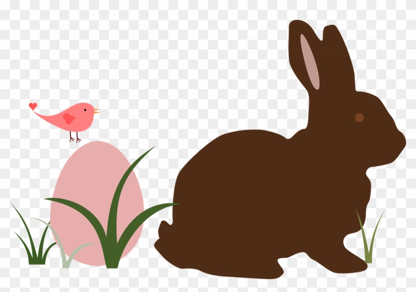 Grass Bird Easter Egg Bunny Png Image - Silhouette Of A Rabbit #1006445