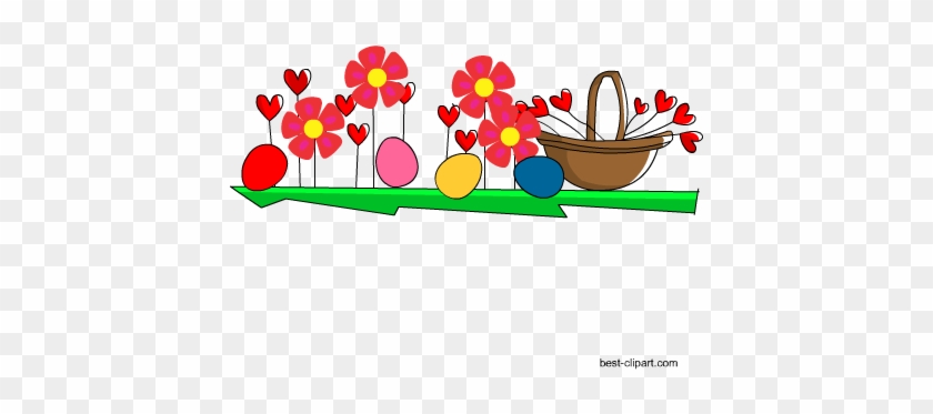 Easter Eggs Hidden In Flowers Clip Art - Clip Art #1006456