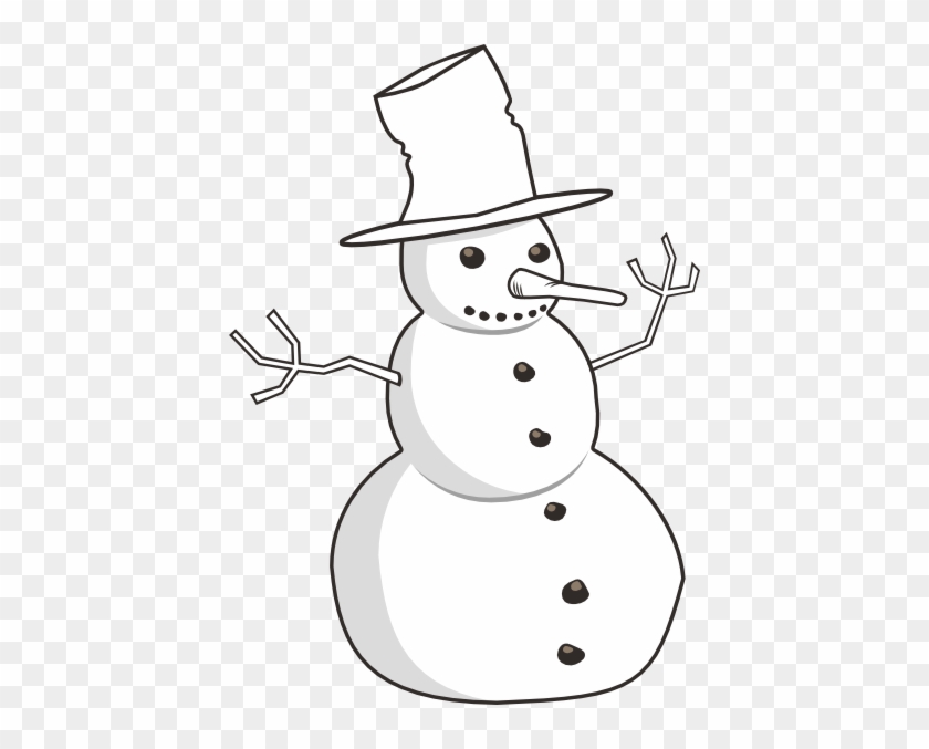 Snowman Clipart Silhouette - Christmas Black And White Snow Man Png #1006537