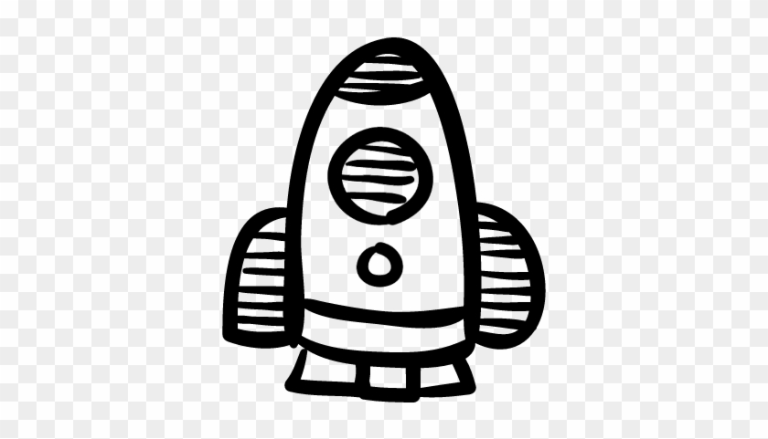 Toy Rocket Hand Drawn Space Ship Vector - Handrawn Rocket #1006584