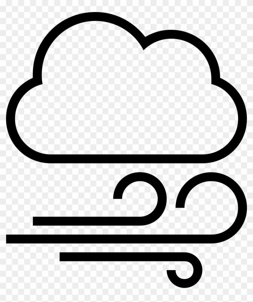 Windy Cloudy Weather Outlined Interface Symbol Comments - Weather Symbol For Wind #1006618